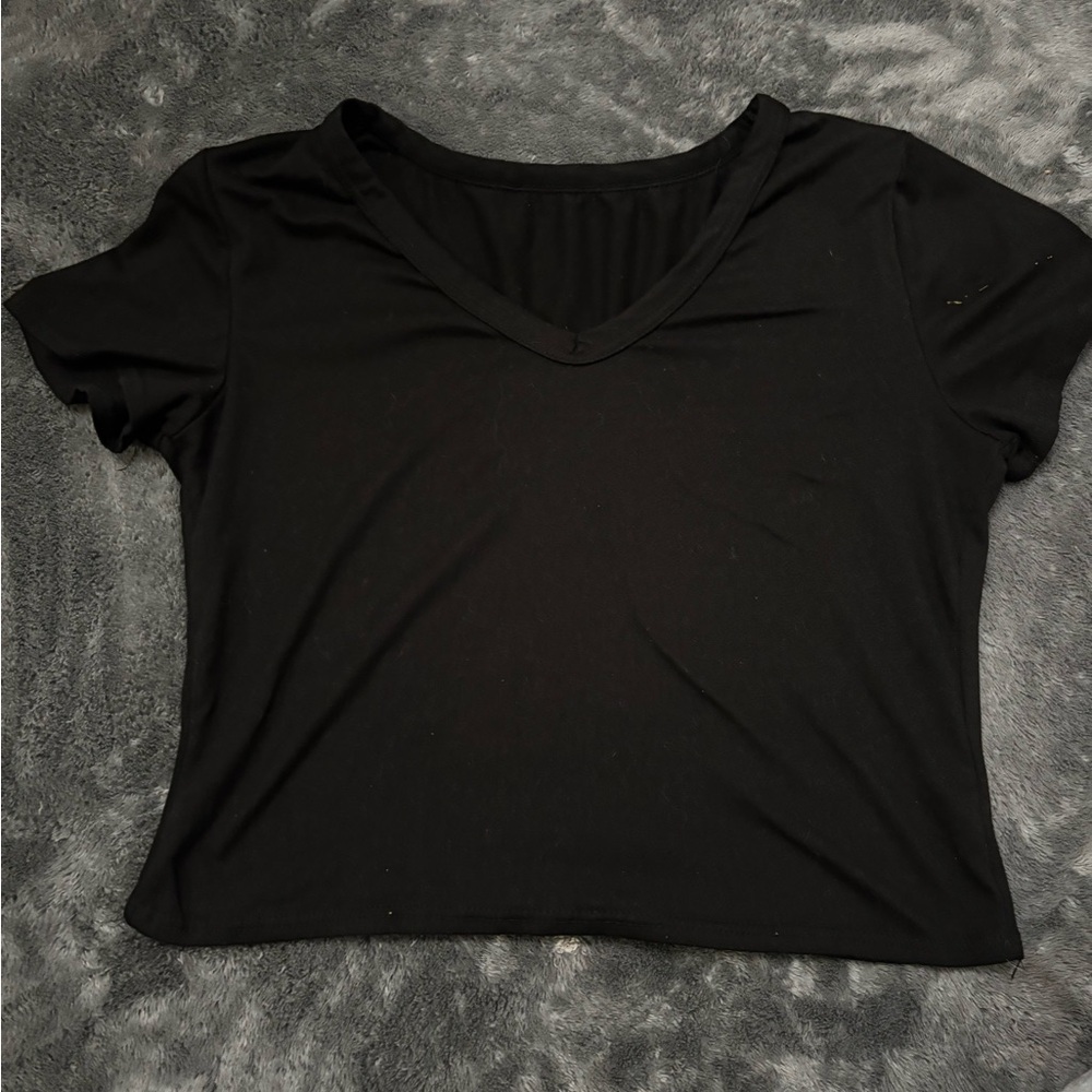 Classic Black V-Neck Women's Top